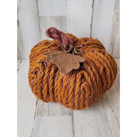 Fall pumpkin yarn country Harvest Halloween home prop decor - Picture 4 of 8
